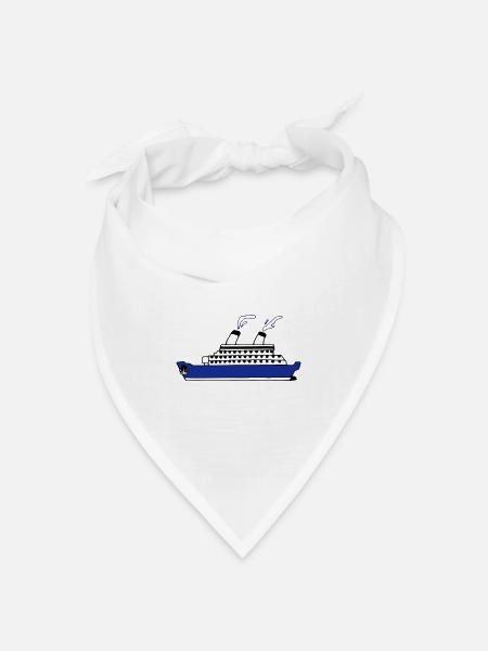 Schiff - Bandana Dreieckstuch - Weiß