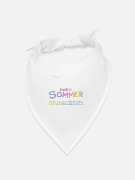 Endlich Sommer: Pastellfarben - Bandana Dreieckstuch - Weiß