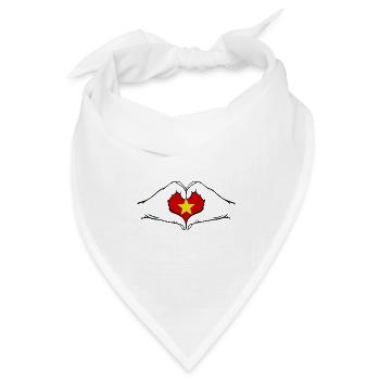 Vietnam Herzform - Bandana Dreieckstuch - Weiß - Vorne