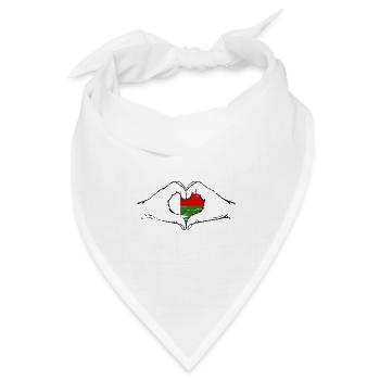 Madagaskar Flagge Herzform used - Bandana Dreieckstuch - Weiß - Vorne