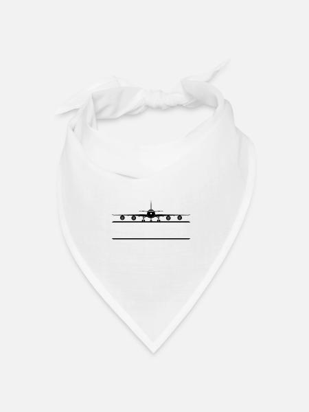 Flugzeug Namensschild - Bandana Dreieckstuch - Weiß
