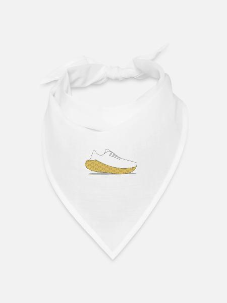 Gelbe Gitter-Sohle Sneaker - Bandana Dreieckstuch - Weiß