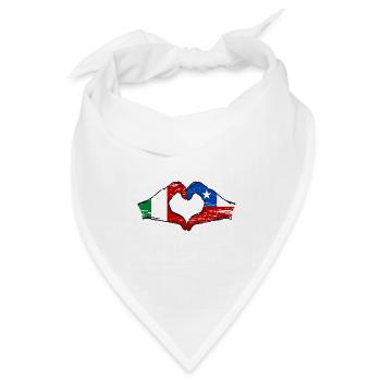 Italien Chile Flagge Hände Herzform used - Bandana Dreieckstuch - Weiß - Vorne