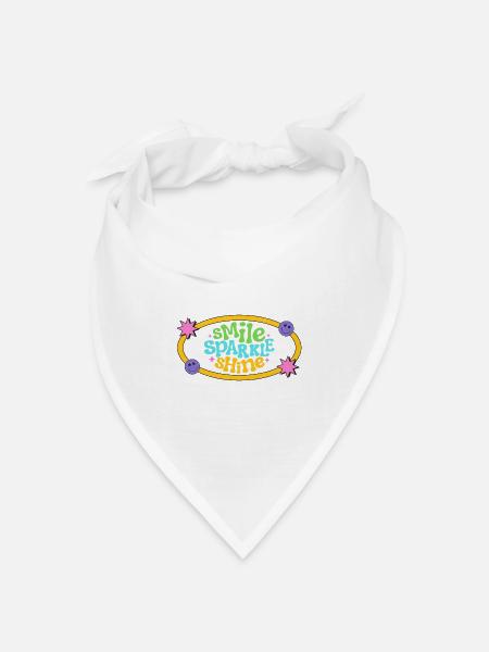 Farbenfrohes Retro-Lächeln-Textdesign - Bandana Dreieckstuch - Weiß