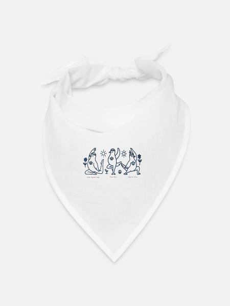 Drei Tauben im Yoga Boho Peace - Bandana Dreieckstuch - Weiß