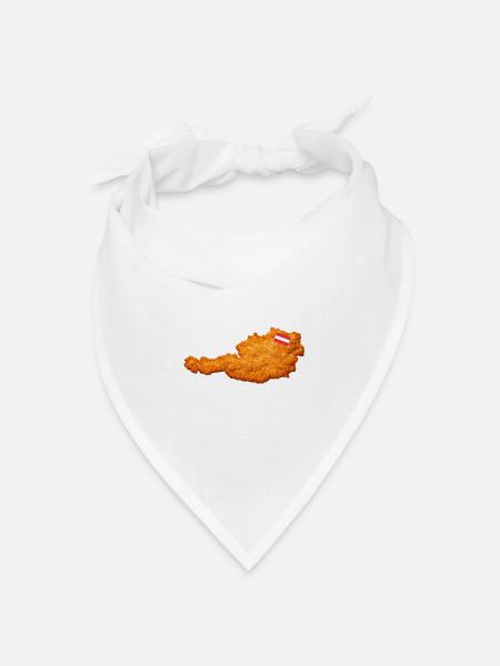 Schnitzel Österreich Form Essen - Bandana Dreieckstuch - Weiß