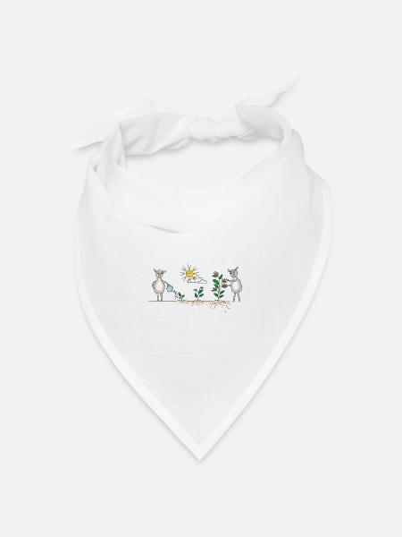 Lama Garten bunt - Bandana Dreieckstuch - Weiß