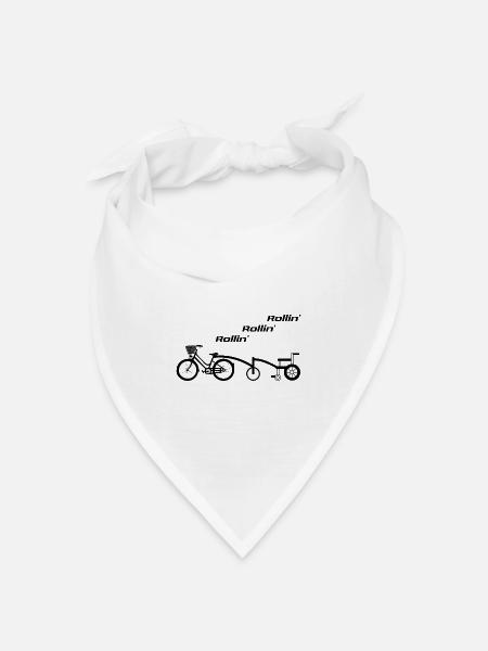 Rollin‘ - Fahrrad und Rolli - Bandana Dreieckstuch - Weiß