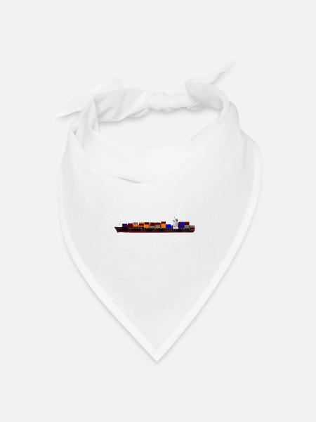 Container Ship - Bandana Dreieckstuch - Weiß