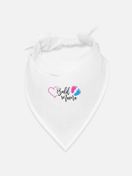 Bald Mama Baby Schwangerschaft Geburt Herz Mutter - Bandana Dreieckstuch - Weiß