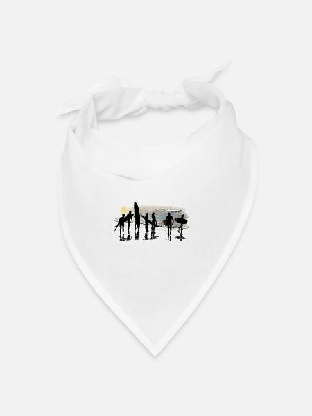 surfing - Bandana Dreieckstuch - Weiß