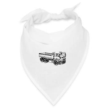 Muldenkipper LKW Kipper Truck ciężarówka camion - Bandana Dreieckstuch - Weiß - Vorne