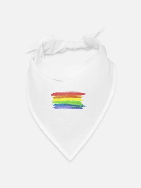 LGBT Flagge Regenbogen Fahne Pride Gay Homosexuell - Bandana Dreieckstuch - Weiß