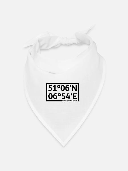 Monheim am Rhein Koordinaten - Bandana Dreieckstuch - Weiß