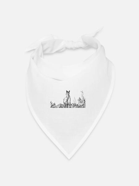 Pferde T-shirt Geschenk Reiter - Bandana Dreieckstuch - Weiß