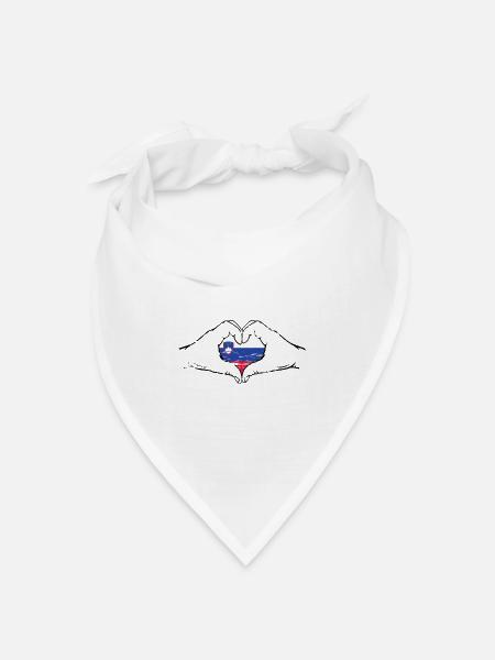 Slowenien Flagge Herzform used - Bandana Dreieckstuch - Weiß