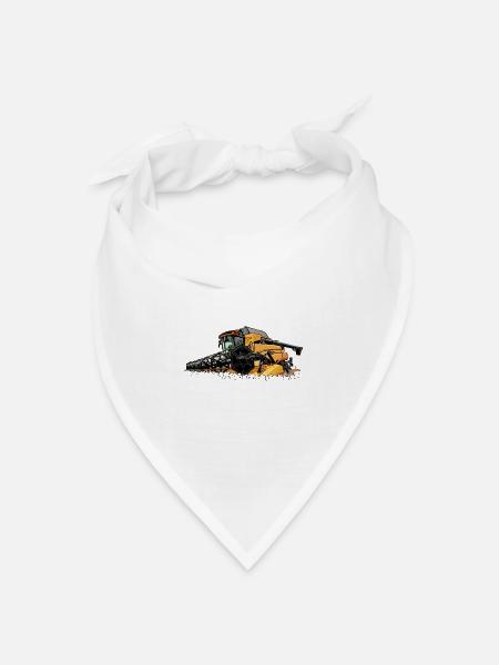 Holland Mähdrescher Erntemaschine CR - Bandana Dreieckstuch - Weiß