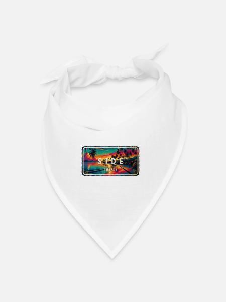 Side Türkei Vintage Sonnenuntergang Schild - Bandana Dreieckstuch - Weiß