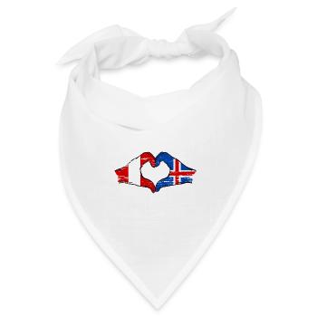 Peru Island Flagge Hände Herzform used - Bandana Dreieckstuch - Weiß - Vorne