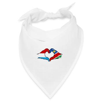 Luxemburg Namibia Flagge Hände Herzform used - Bandana Dreieckstuch - Weiß - Vorne
