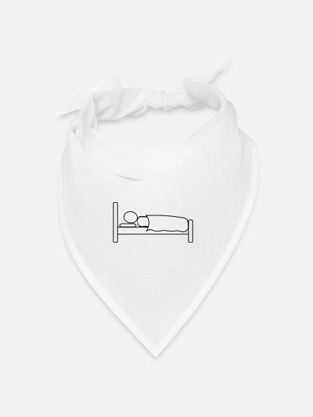 Strichmännchen im Bett - Bandana Dreieckstuch - Weiß