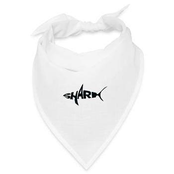 BLACK Shark Wortmarke Typografie mit Flosse - Bandana Dreieckstuch - Weiß - Vorne