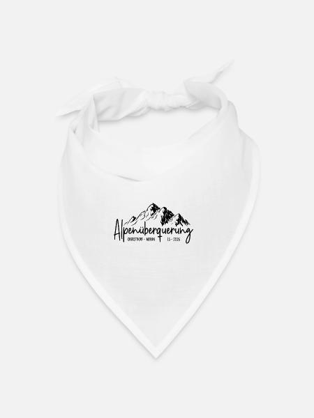 Alpenüberquerung E5 2026 / Oberstdorf - Meran - Bandana Dreieckstuch - Weiß