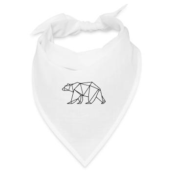 Bär Grizzly Polar Bär Polygon - Bandana Dreieckstuch - Weiß - Vorne
