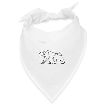 Polar Bär Polygon Eisbär Symbol - Bandana Dreieckstuch - Weiß - Vorne