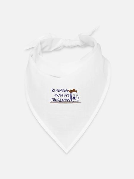 Running from my problems – Lustiger Kaffee Spruch - Bandana Dreieckstuch - Weiß