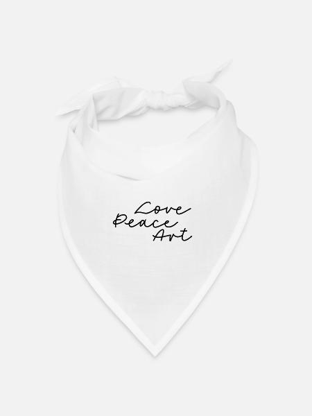 Love Peace Art - Bandana Dreieckstuch - Weiß