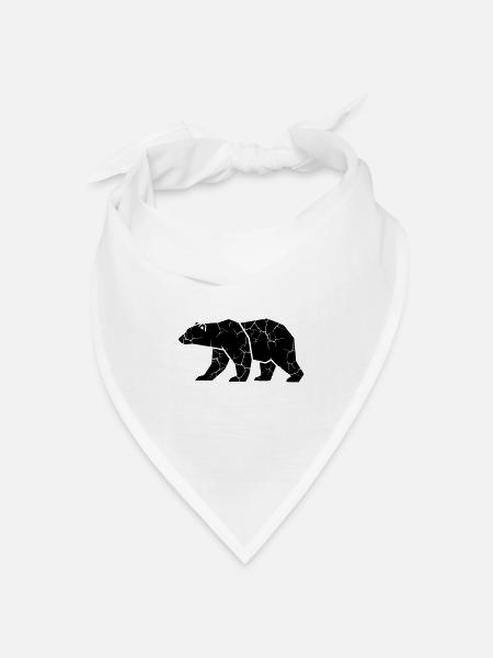 Bär Risse Grunge Silhouette - Bandana Dreieckstuch - Weiß