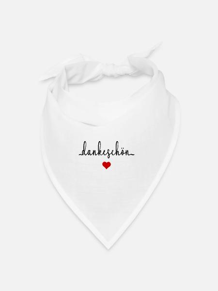 Danke Dankeschön Herz - Bandana Dreieckstuch - Weiß