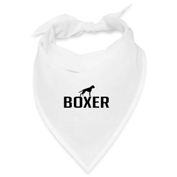 BOXER Hunderasse Hunde Wilsigns - Bandana Dreieckstuch - Weiß - Vorne