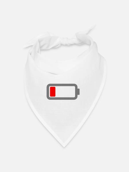 Batterie leer - Bandana Dreieckstuch - Weiß