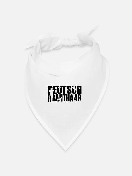 Jagdhund Deutsch Drahthaar - Bandana Dreieckstuch - Weiß