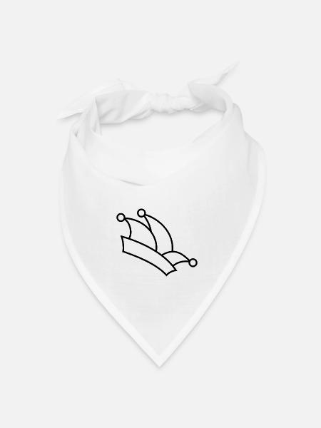 Narrenkappe Fasching Karneval Fastnacht Kontur - Bandana Dreieckstuch - Weiß