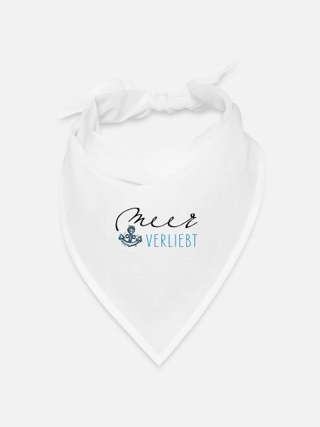 Meer verliebt - Bandana Dreieckstuch - Weiß