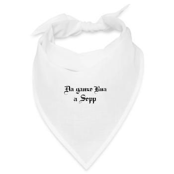Da ganze Bua a Sepp - Bandana Dreieckstuch - Weiß - Vorne
