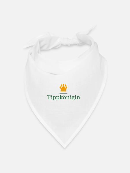 Tippkönigin - Geschenk für Tippspiel Gewinnerin - Bandana Dreieckstuch - Weiß