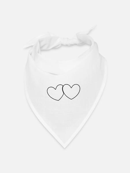 Schwarzes Herz Geschenk - Bandana Dreieckstuch - Weiß