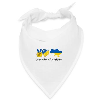 Friedensliebe Ukraine - Bandana Dreieckstuch - Weiß - Vorne