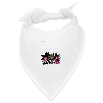 Geschriebene Sonne und Tulpen 1 - Bandana Dreieckstuch - Weiß - Vorne