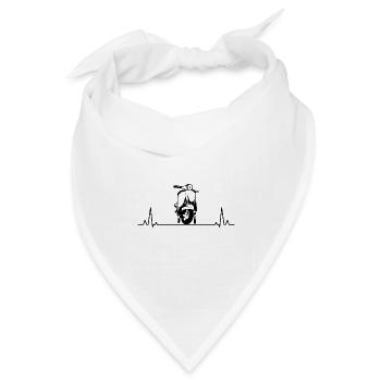 Roller Fahrer Scootering Motorrad Moped Herzschlag - Bandana Dreieckstuch - Weiß - Vorne