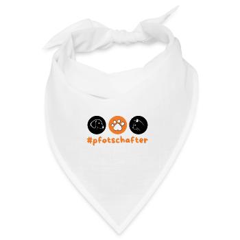 Pfotschafter Hashtag orange / schwarz - Bandana Dreieckstuch - Weiß - Vorne