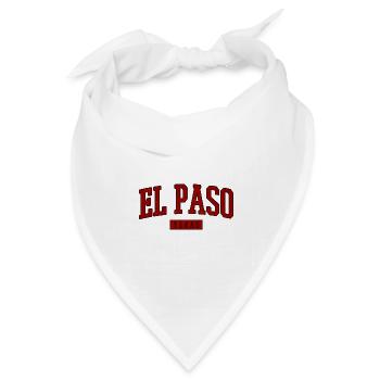 El Paso Vintage Varsity Schrift - Bandana Dreieckstuch - Weiß - Vorne