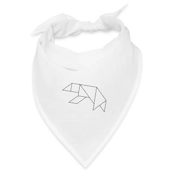 Polar Bear Tangram – Line Art - Bandana Dreieckstuch - Weiß - Vorne
