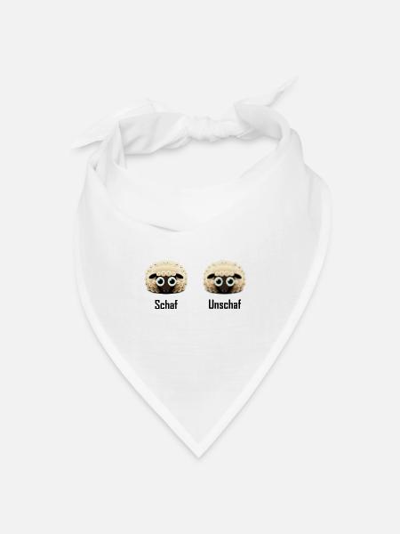 Schaf Unschaf - Bandana Dreieckstuch - Weiß