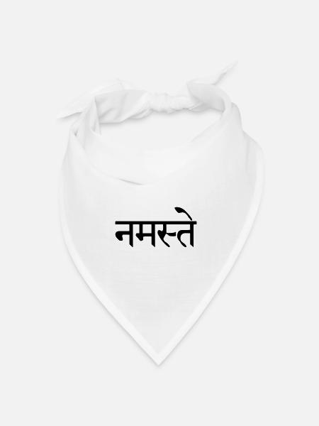 Namaste Sanskrit geschrieben - Bandana Dreieckstuch - Weiß