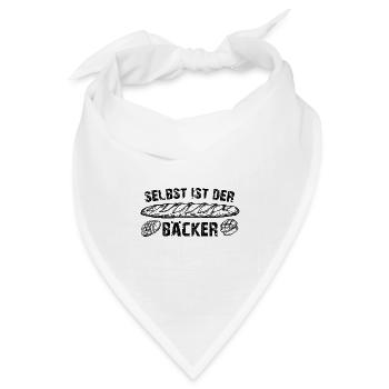 Selbst ist der Bäcker - Brot backen - Bandana Dreieckstuch - Weiß - Vorne